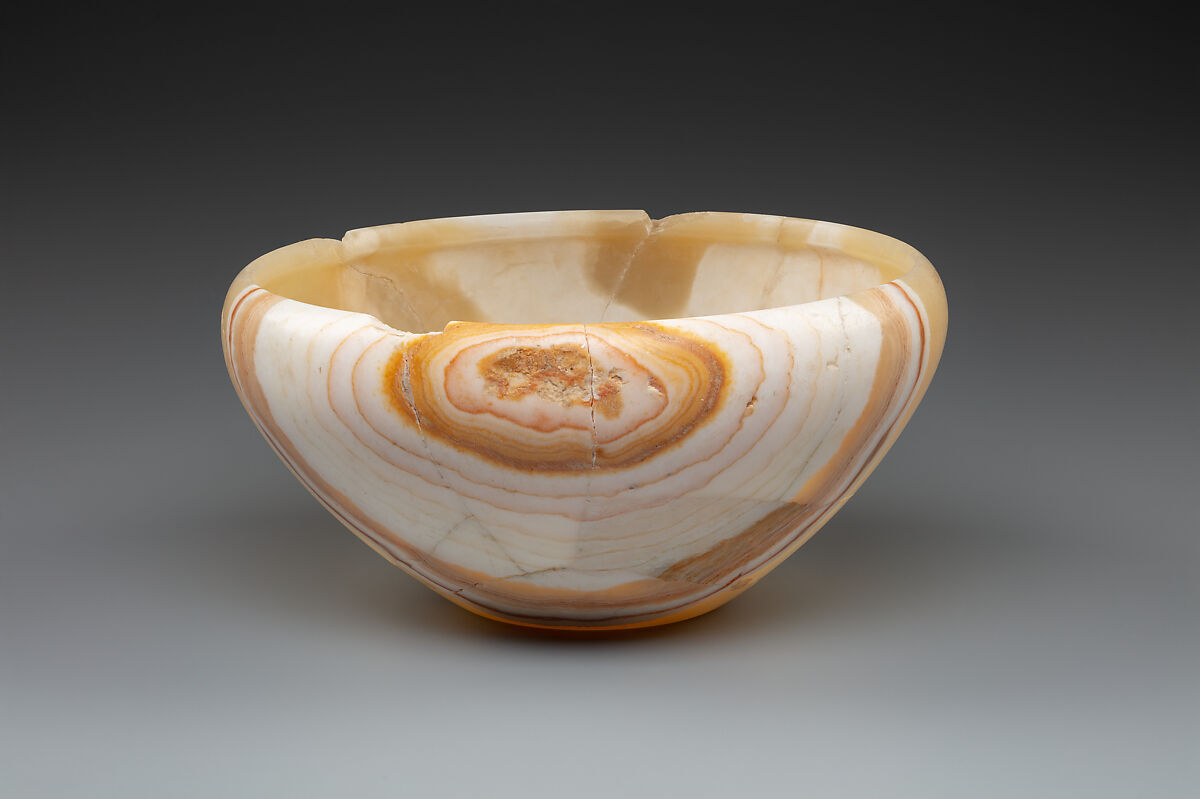 Bowl, Travertine (Egyptian alabaster) 
