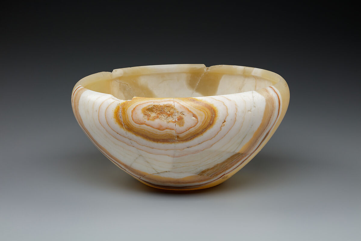 Bowl, Travertine (Egyptian alabaster)