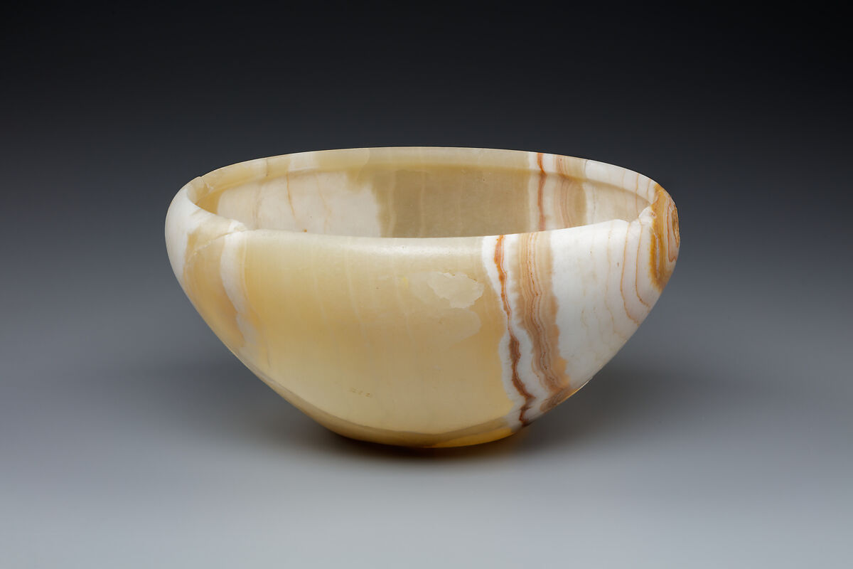 Bowl, Travertine (Egyptian alabaster)