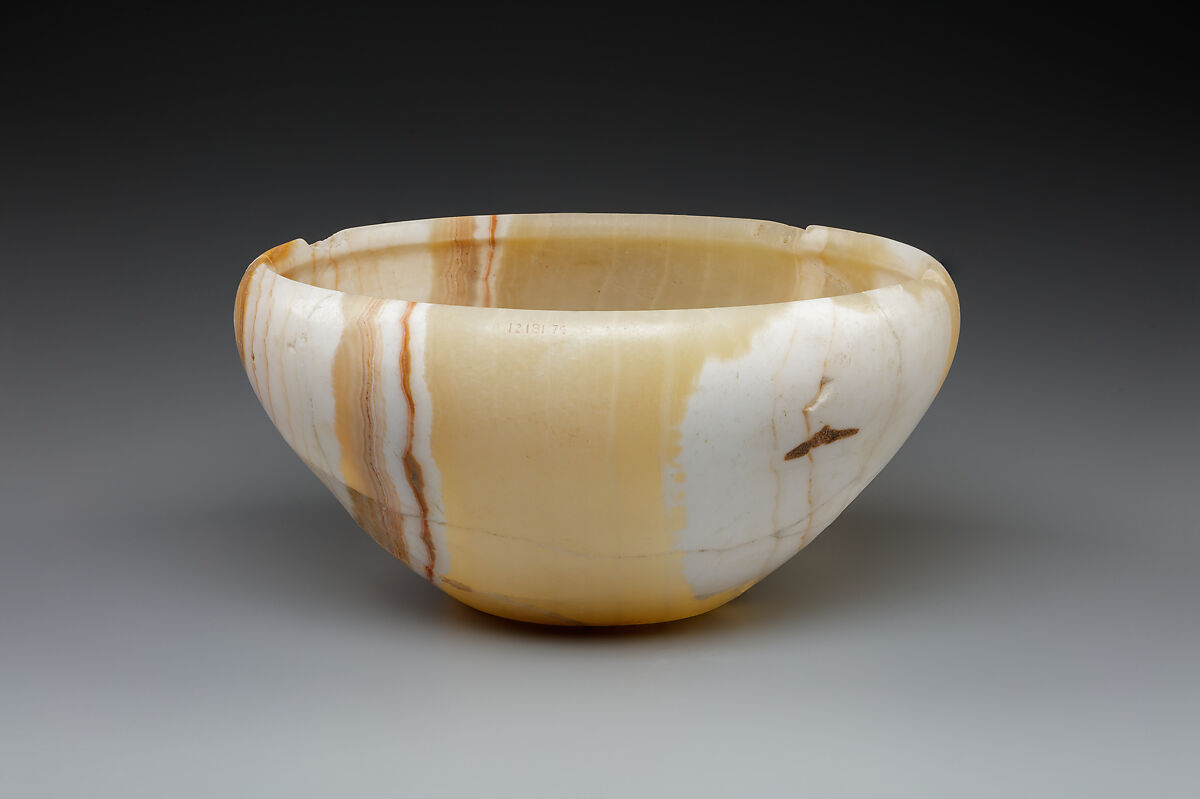 Bowl, Travertine (Egyptian alabaster)