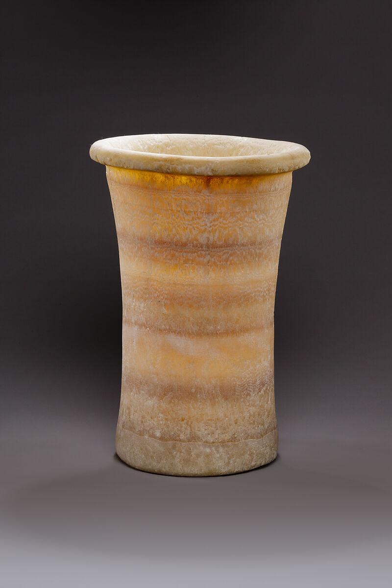 Cylindrical jar, Travertine (Egyptian alabaster) 