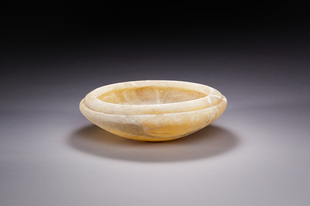 Large Rimmed Bowl, Travertine (Egyptian alabaster) 