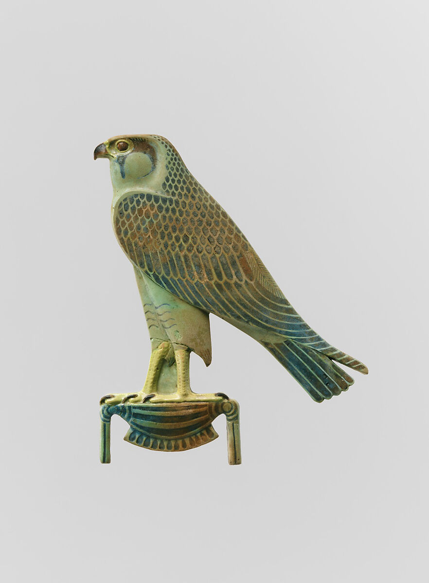 Inlay Depicting "Horus of Gold", Faience 