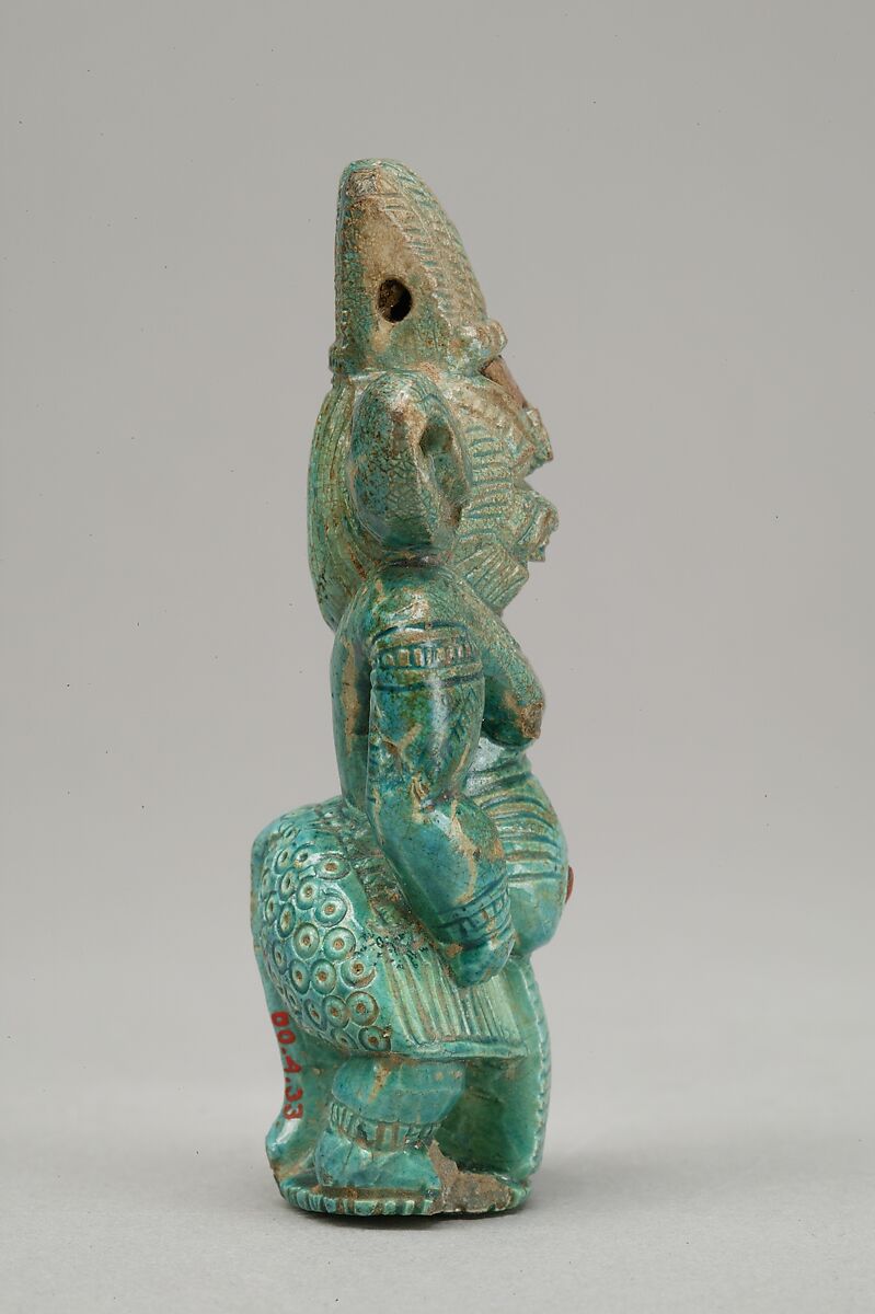 Bes-image figure, Faience, paste inlay