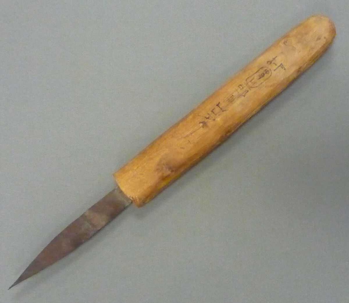 Carpenter's Chisel from a Foundation Deposit for Hatshepsut's Temple, Wood, bronze or copper alloy 