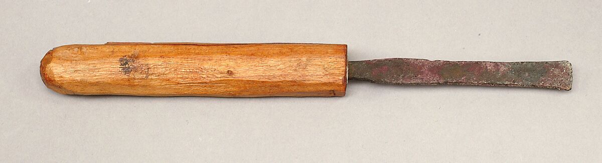 Carpenter's Chisel from a Foundation Deposit for Hatshepsut's Temple, Wood, Copper alloy 