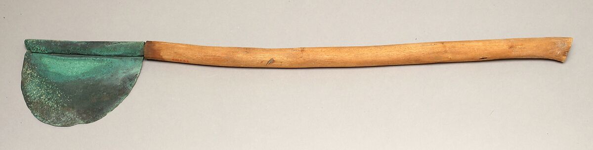 Ax From a Foundation Deposit, Hatshepsut's Temple, Wood (tamarix), Bronze or copper alloy