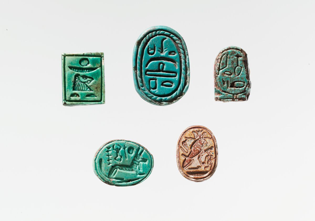 Fish Design Amulet Inscribed with the cartouche of Queen Ahmose Nefertari, Steatite (glazed)
