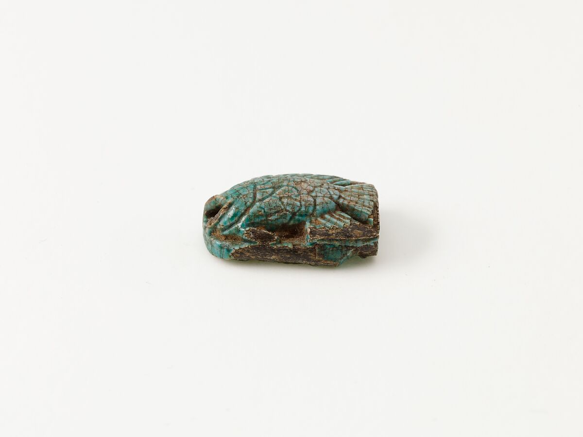 Fish Design Amulet Inscribed with the cartouche of Queen Ahmose Nefertari, Steatite (glazed)