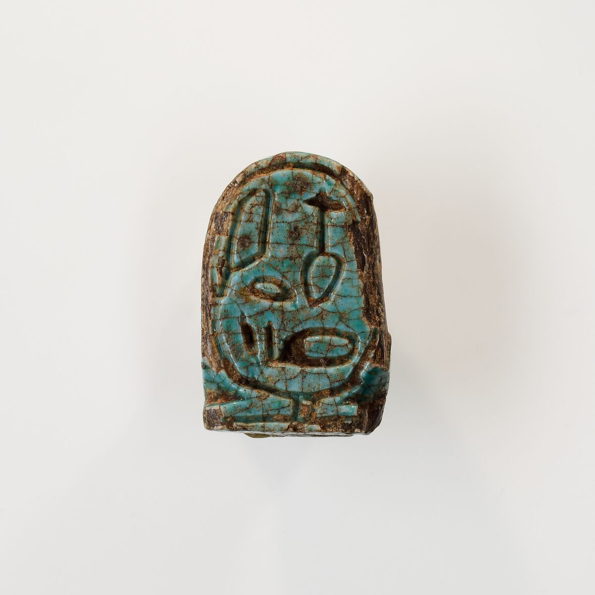 Fish Design Amulet Inscribed with the cartouche of Queen Ahmose Nefertari, Steatite (glazed)