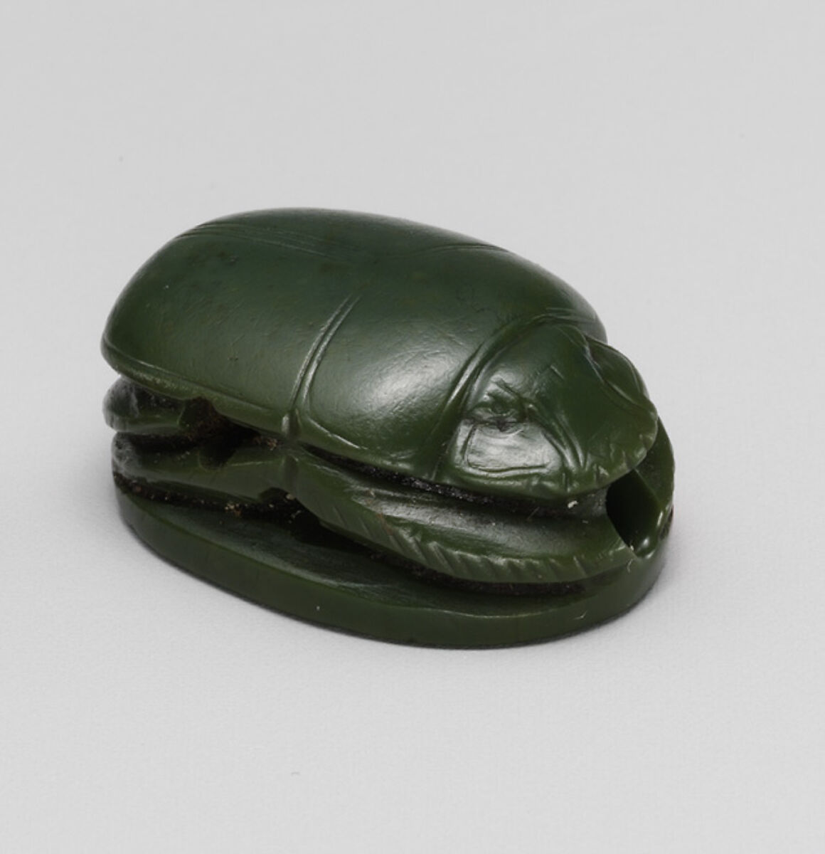 Scarab Inscribed With The Titulary of Amenhotep I, Jasper (green)