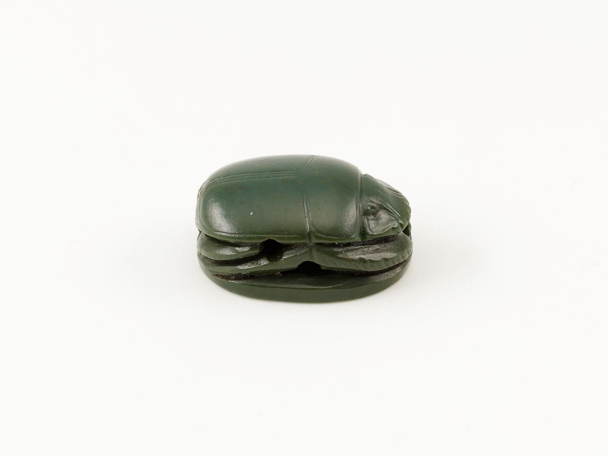 Scarab Inscribed With The Titulary of Amenhotep I, Jasper (green)