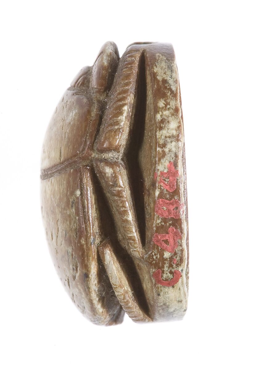 Scarab Inscribed With a Protective Motif, Glazed steatite