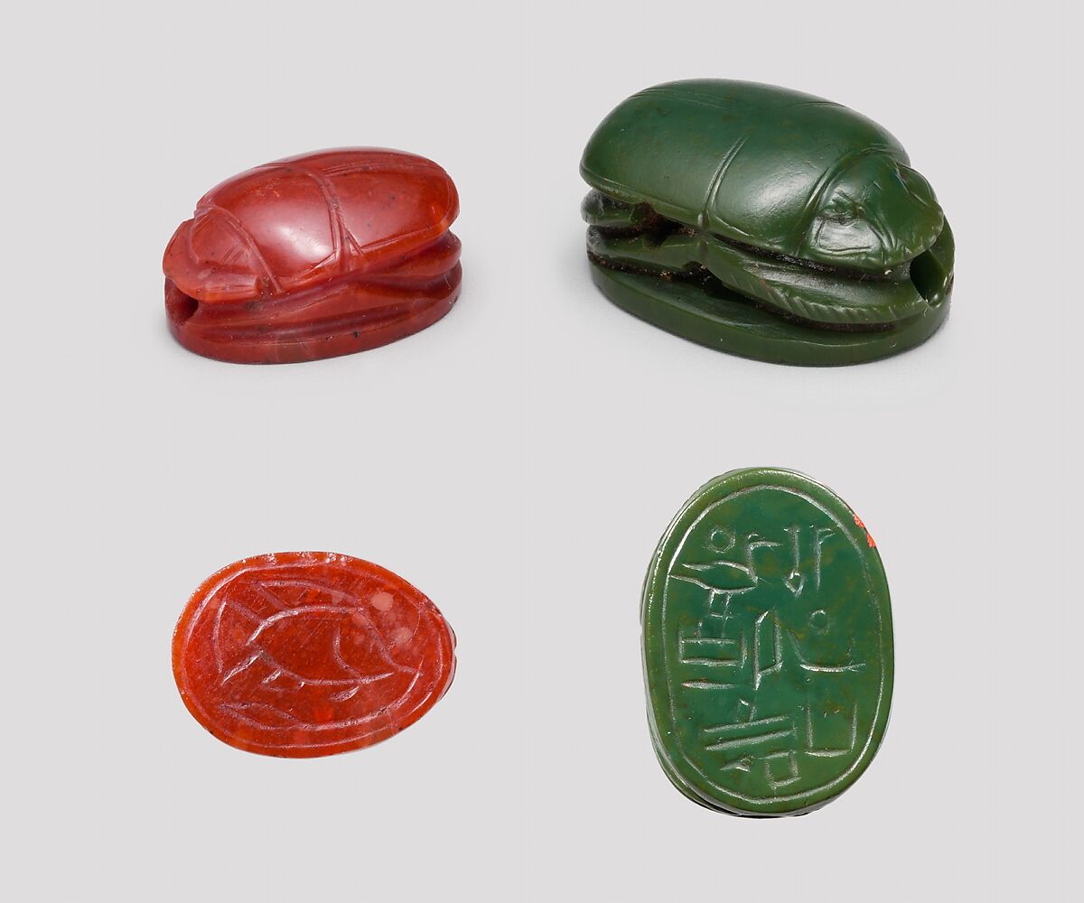 Scarab with Tilapia Fish, Jasper (red)