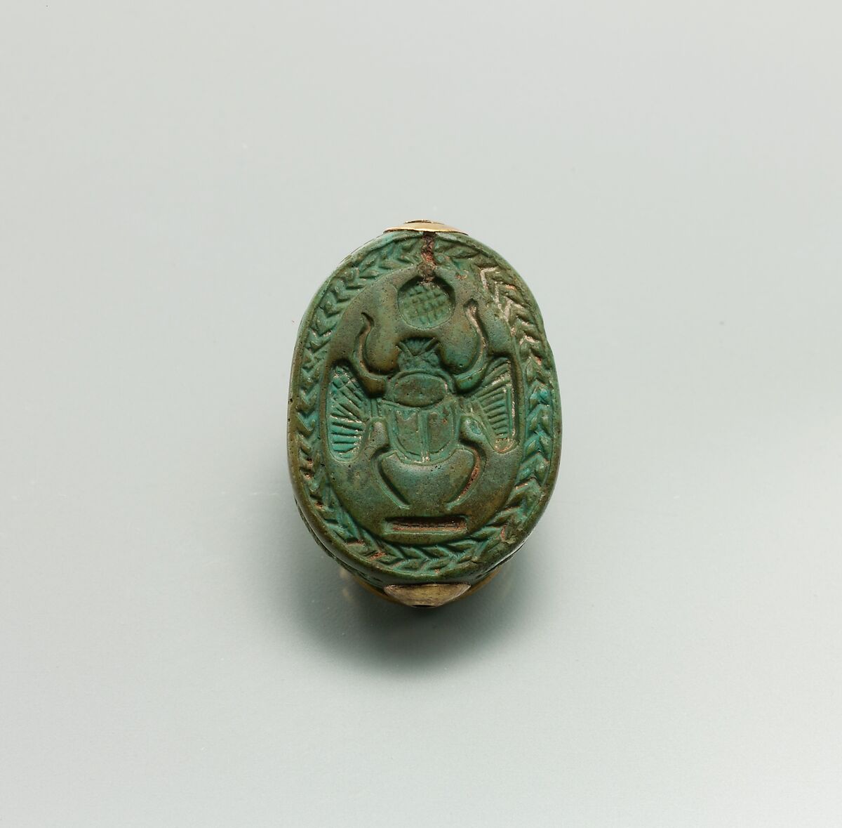 Scarab, Egyptian blue, gold