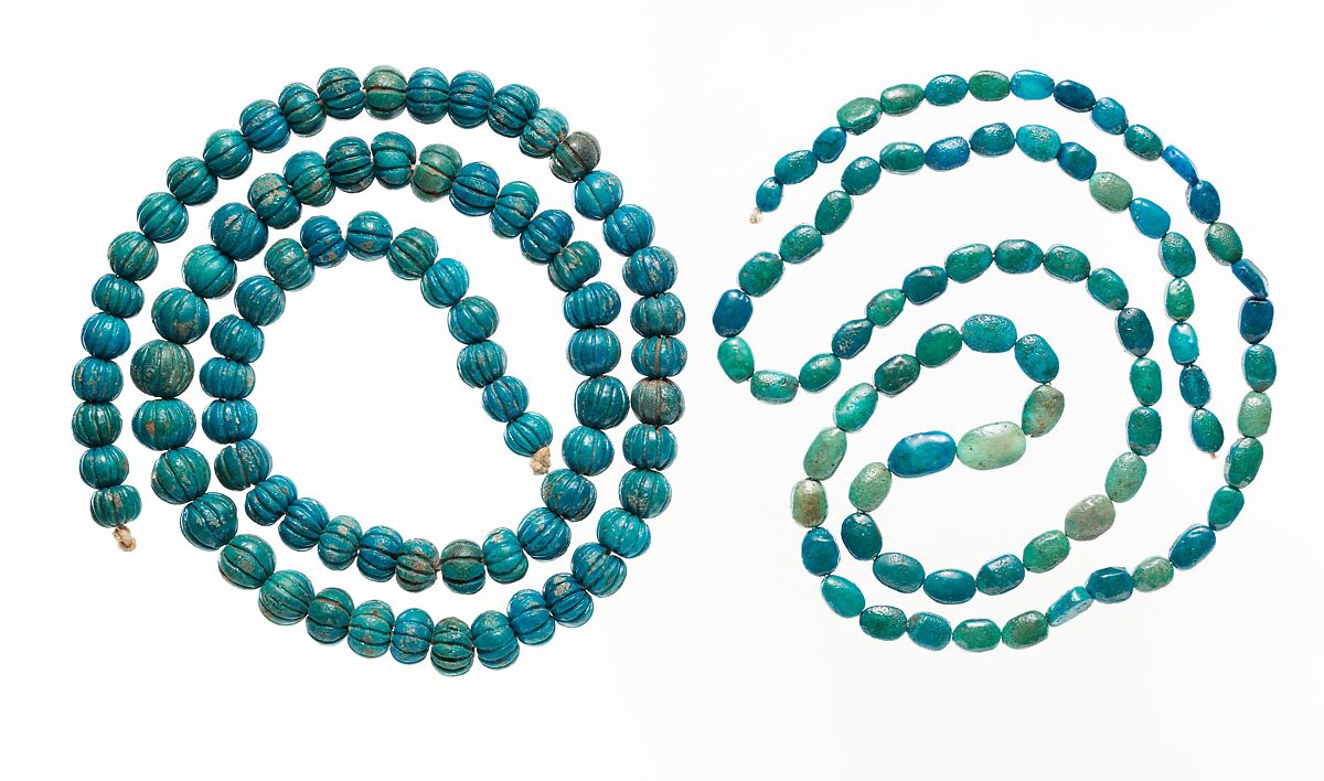 String of Scaraboids, Faience