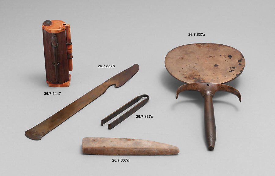 Kohl tube and stick, Wood, ebony, ivory, copper