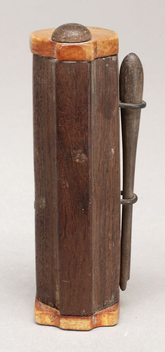 Kohl tube and stick, Wood, ebony, ivory, copper