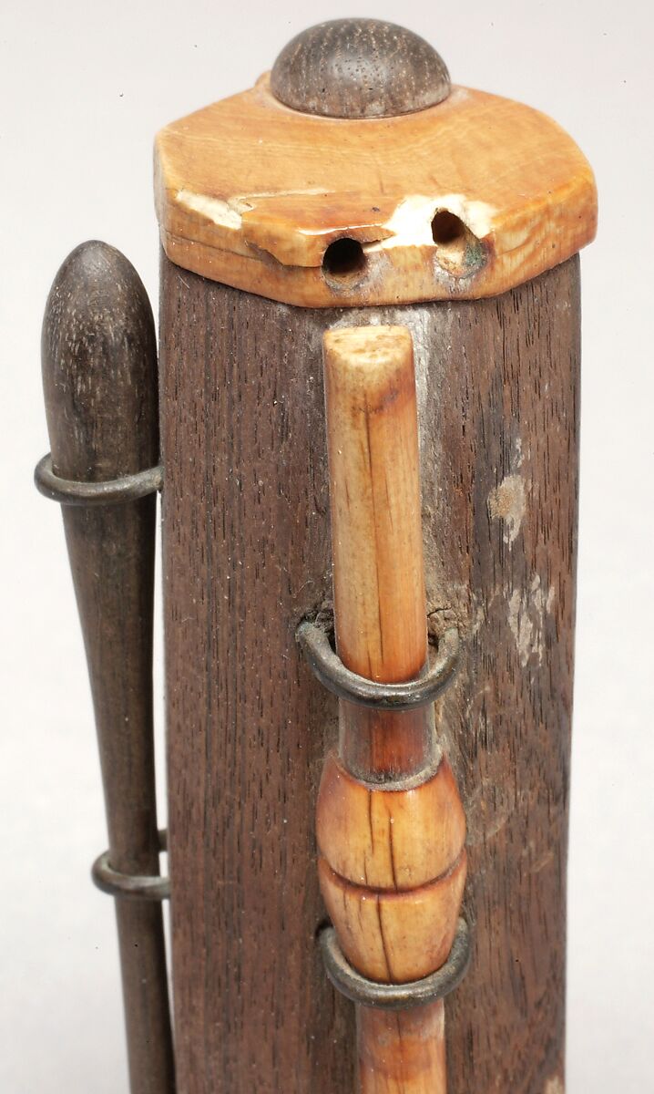 Kohl tube and stick, Wood, ebony, ivory, copper