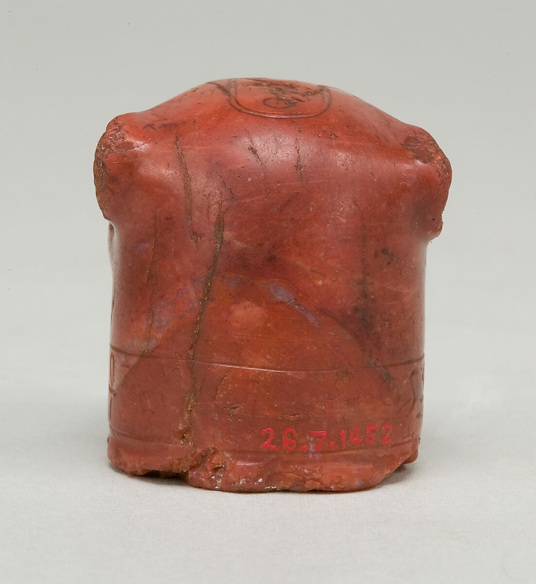 Head of a Leopard with the Name of Hatshepsut, Red jasper