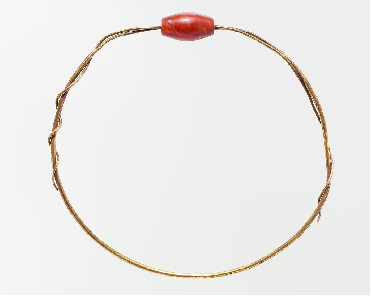 Sweret Bead on Gold Wire, Carnelian, gold 