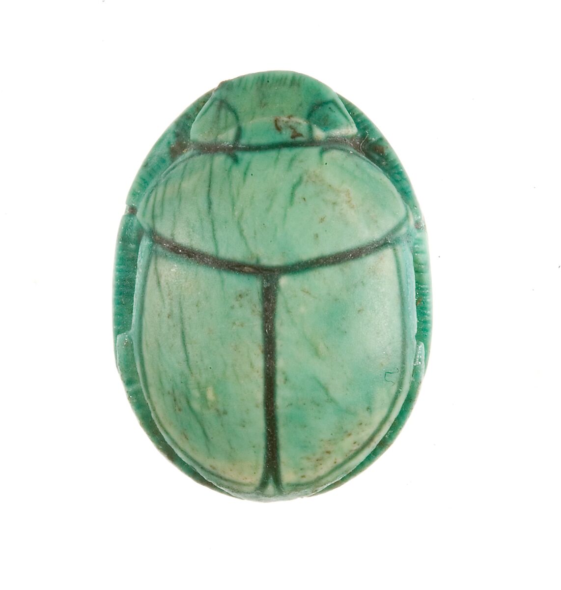 Scarab inscribed for the King's Daughter Hatshepsut, Steatite (glazed)