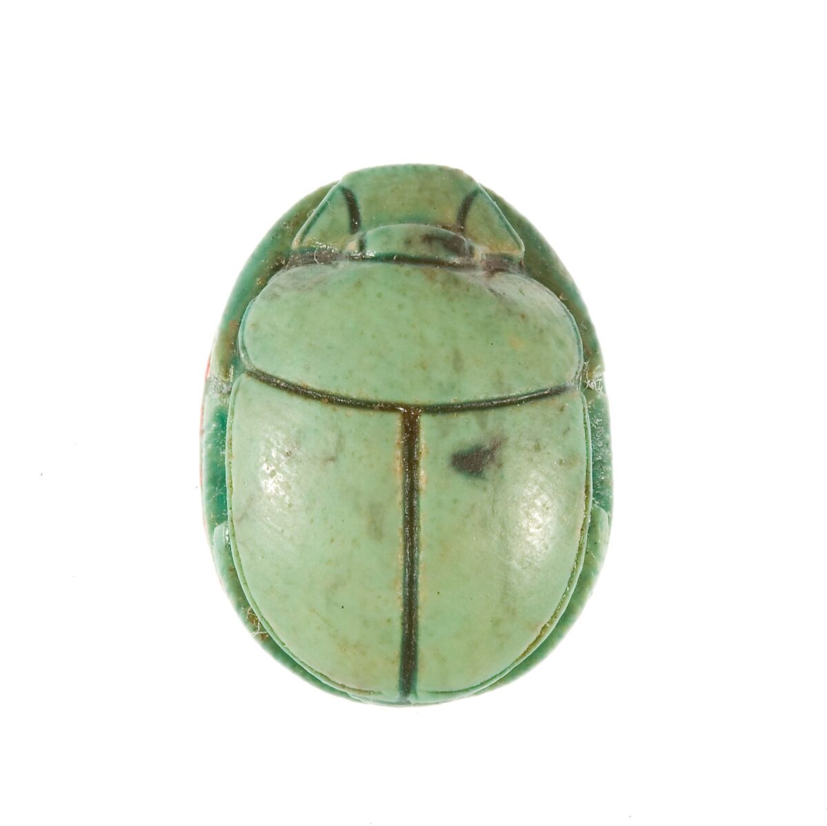 Scarab Inscribed for the "Female Horus, Wosretkau", Steatite (glazed)
