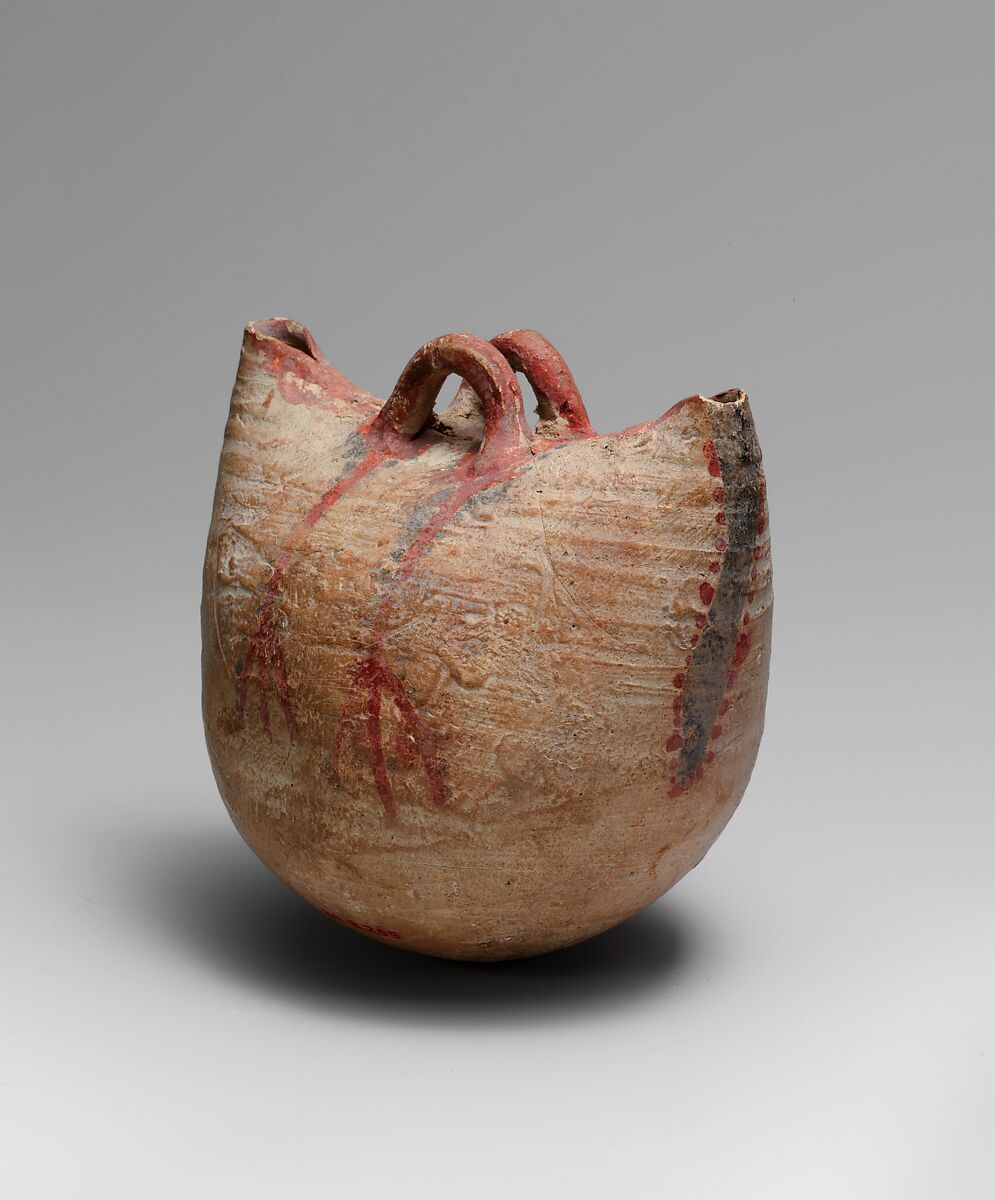 Basket Vessel, Clay, buff pottery 