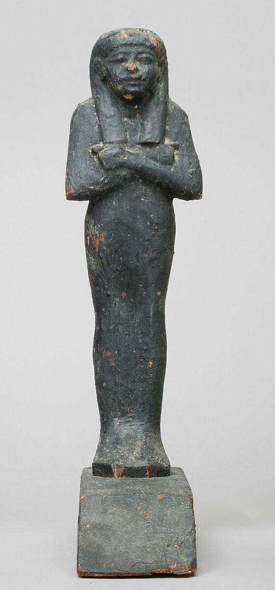 Magical Funerary Figure, Wood with black resinous coating 