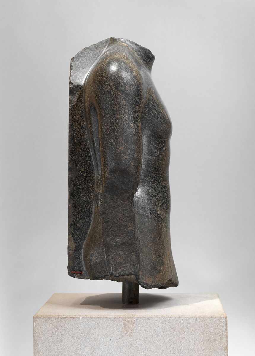 Torso of an official of Nectanebo I, Gray green diorite