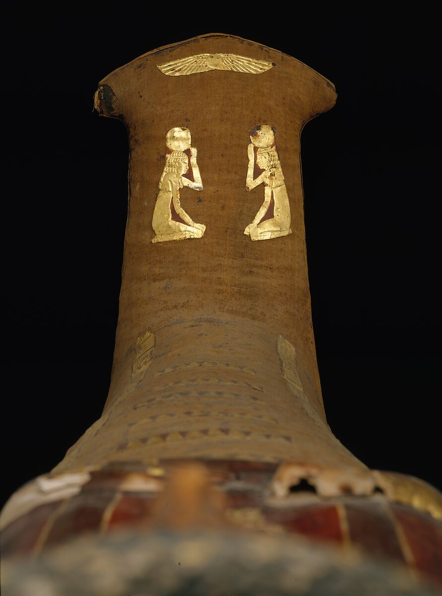 Mummy of Artemidora, Mummified human body, linen, mummification material, painted, plastered, and gilded cartonnage