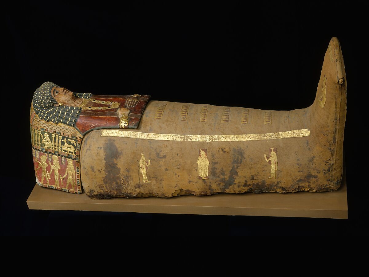 Mummy of Artemidora, Human remains, linen, mummification material, painted, plastered, and gilded cartonnage 