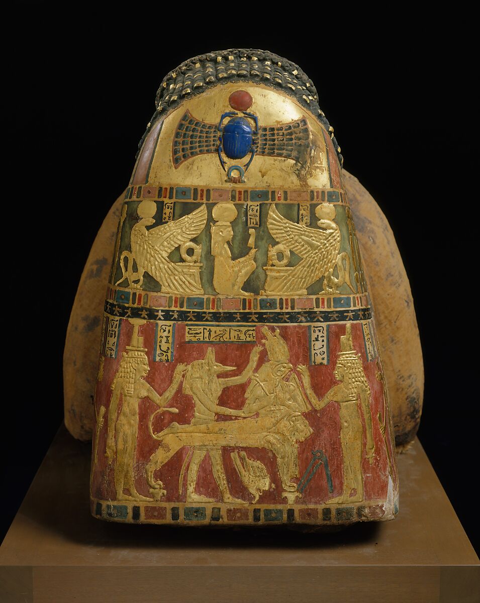 Mummy of Artemidora, Mummified human body, linen, mummification material, painted, plastered, and gilded cartonnage