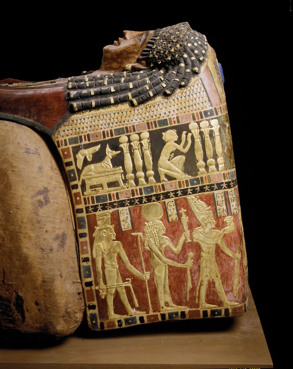 Mummy of Artemidora, Mummified human body, linen, mummification material, painted, plastered, and gilded cartonnage