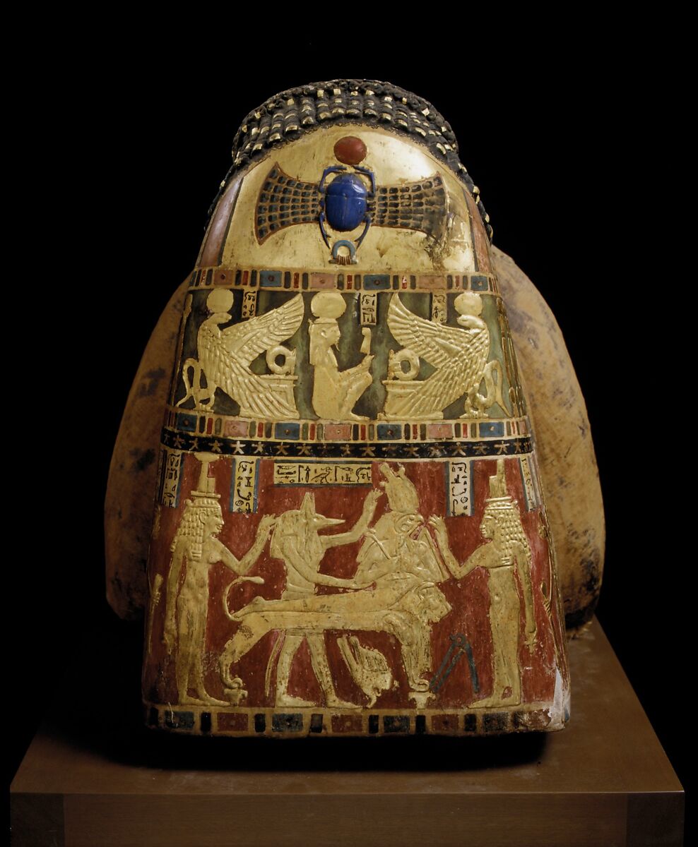 Mummy of Artemidora, Mummified human body, linen, mummification material, painted, plastered, and gilded cartonnage