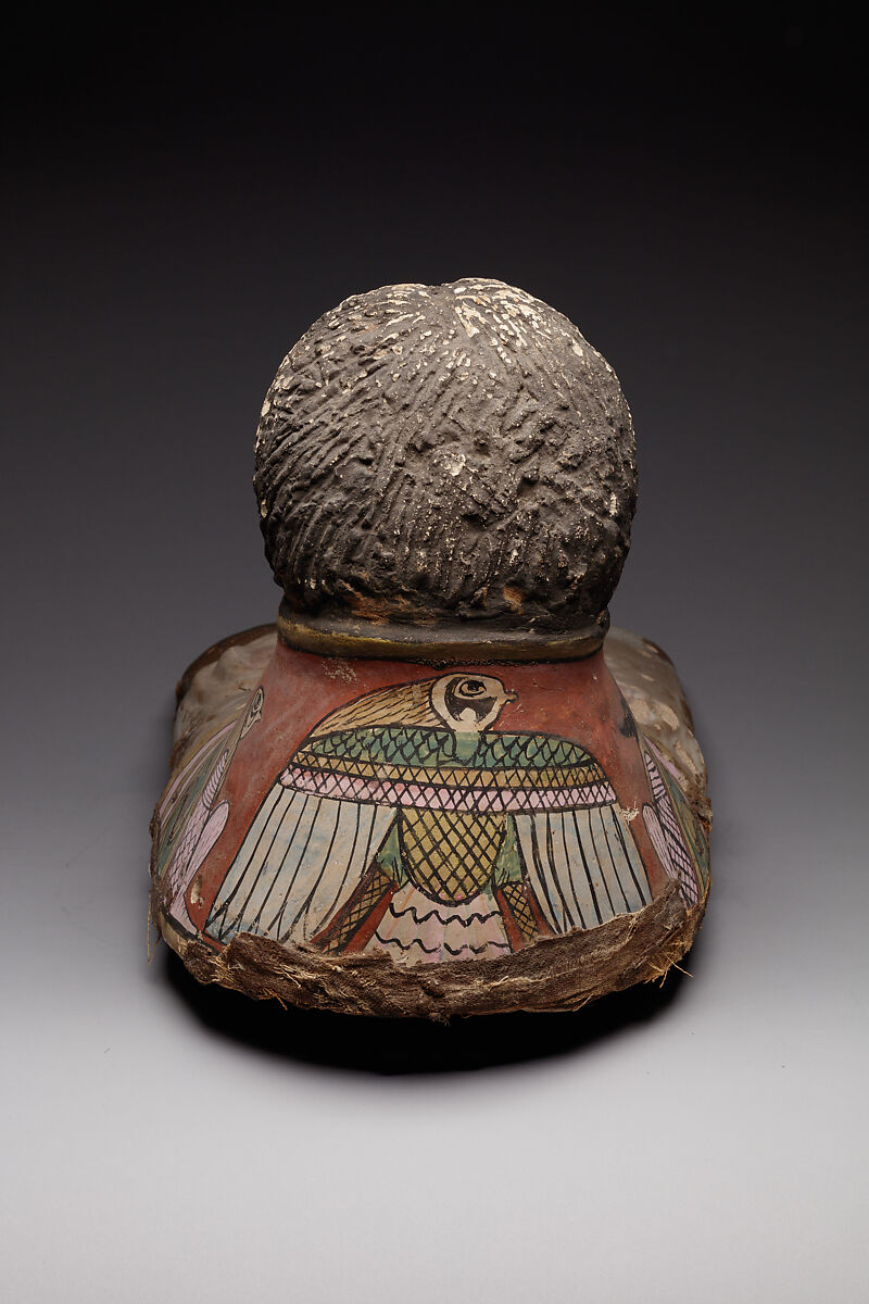 Plaster Portrait Mask of a Youth, Plaster, linen, paint, lapis lazuli, glass