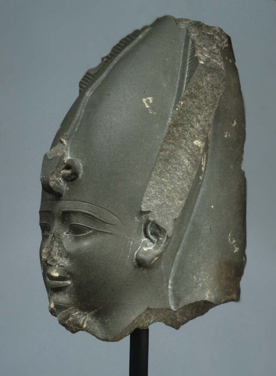 Head of Osiris wearing Atef Crown, Greywacke