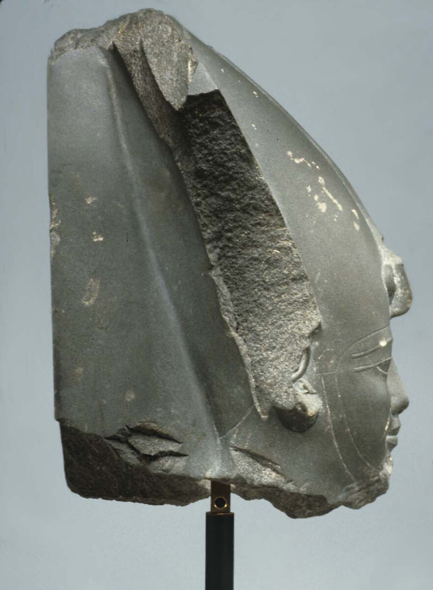 Head of Osiris wearing Atef Crown, Greywacke