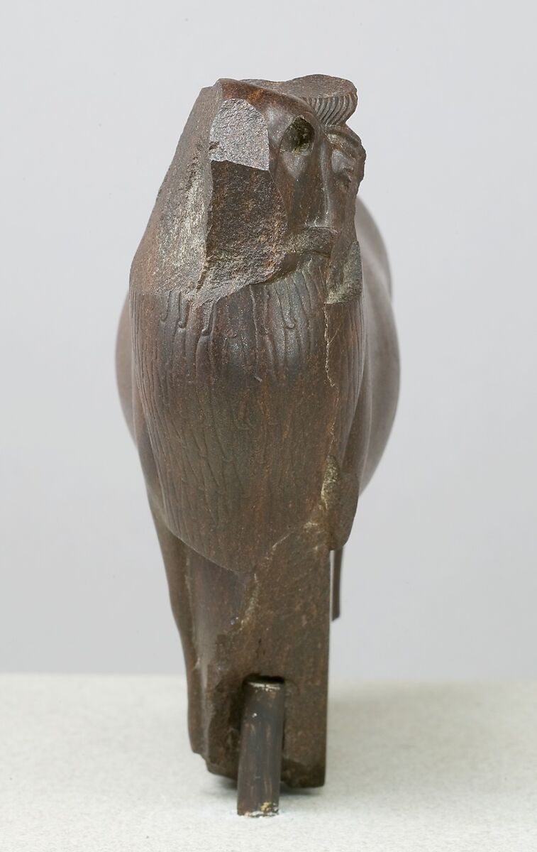 Statuette of a ram, Brown stone (meta-arenite, that is, quartz-rich indurated sandstone)
"quartzwacke"