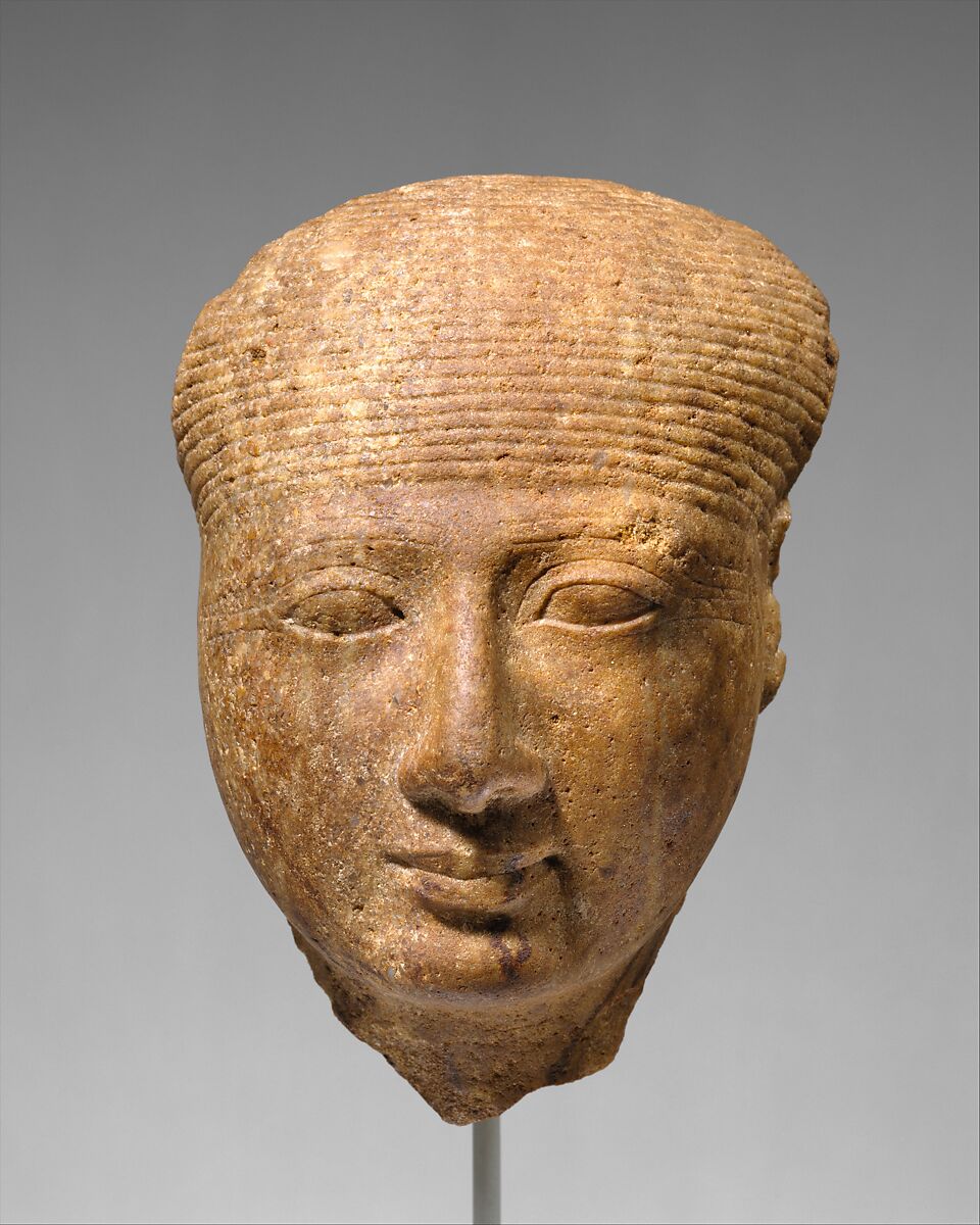 Head of a goddess, quartzite 