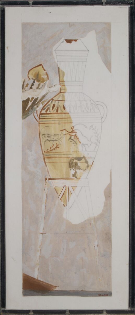Jar and Stand, Tomb of Nakht, Charles K. Wilkinson, Tempera on paper 