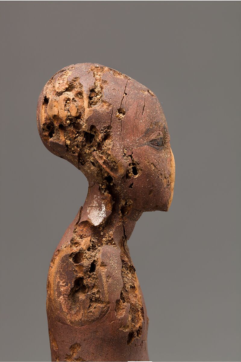 Youth with shaven head, Wood, paint