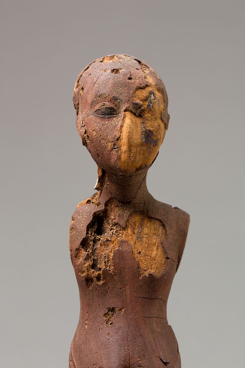 Youth with shaven head, Wood, paint