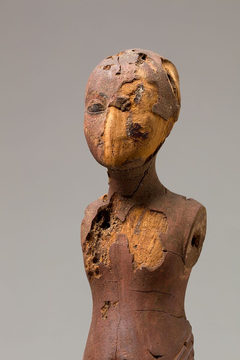 Youth with shaven head, Wood, paint