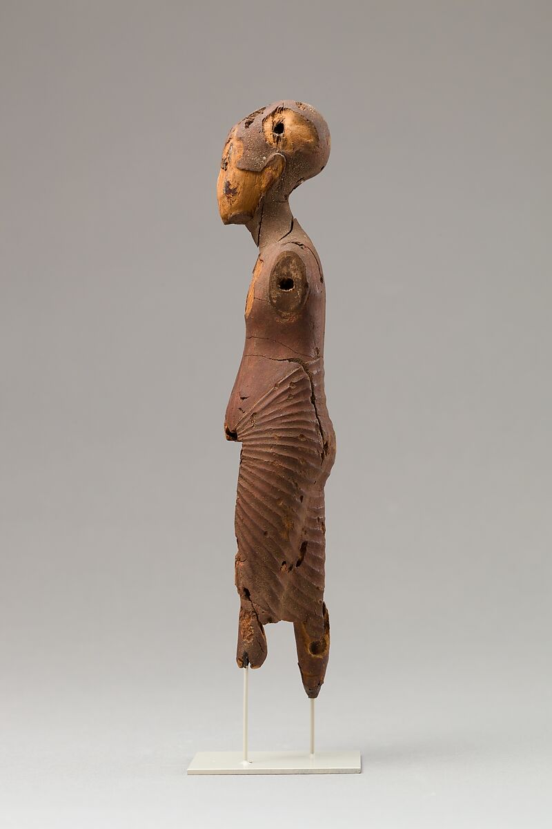 Youth with shaven head, Wood, paint