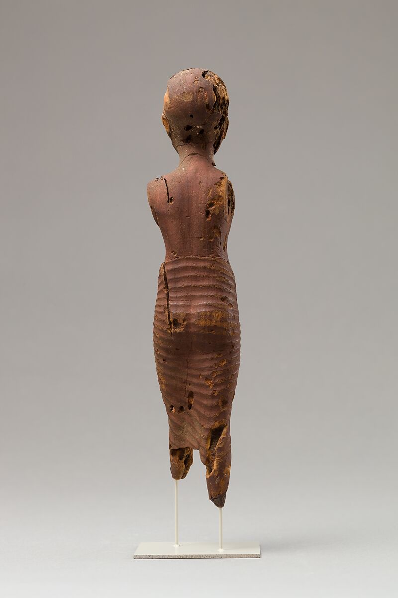 Youth with shaven head, Wood, paint