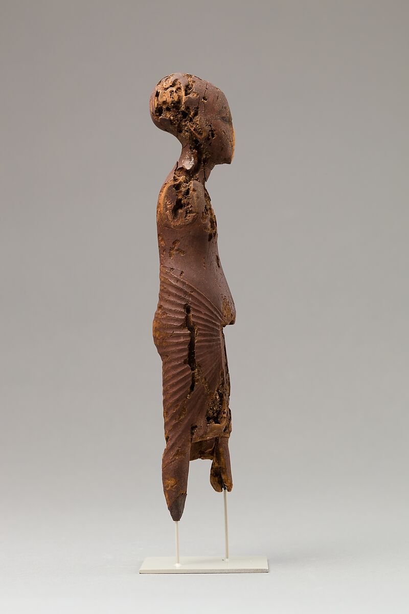 Youth with shaven head, Wood, paint