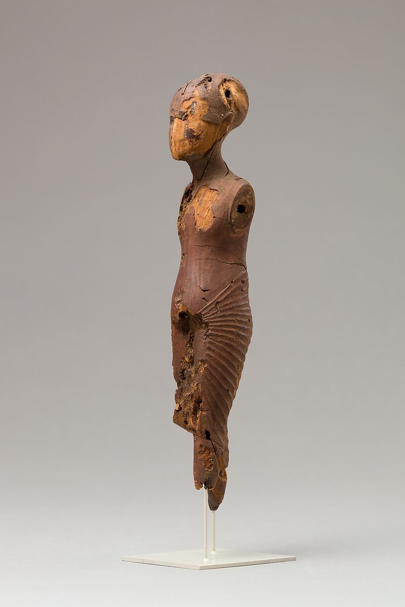 Youth with shaven head, Wood, paint