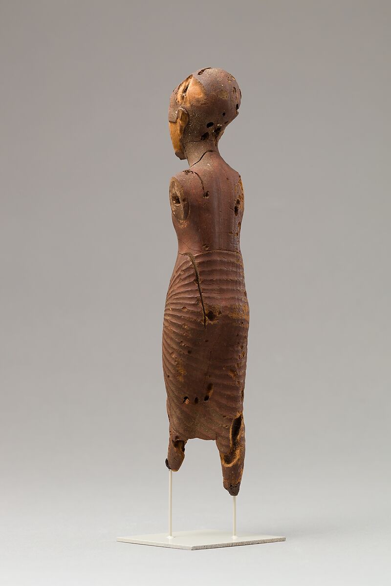 Youth with shaven head, Wood, paint