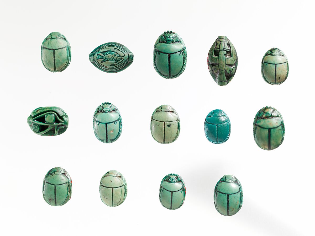 Scarab "Two Ladies, Wadjetrenput", Egyptian blue